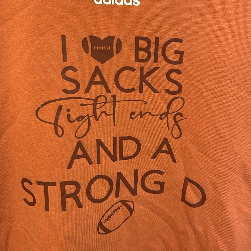 Adidas Burnt Pumpkin Orange Hoodie with White Accents Ready For Football Season